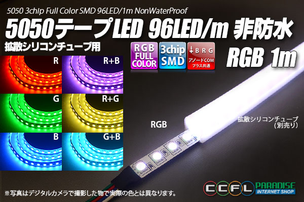 5050テープLED 96LED/m 非防水 RGB 1m